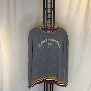 Copper Mountain Gray Crewneck Sweater‎ with Colorful Trim